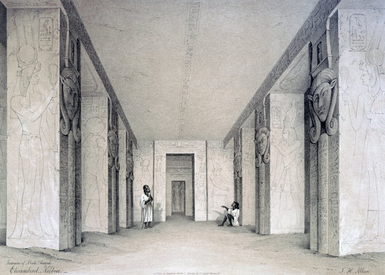 आंतरिक मंदिर उत्तरी मंदिर, एम्साम्बोल, नूबिया, मिस्र, 19 वीं शताब्दी द्वारा ऑगस्टस बटलर