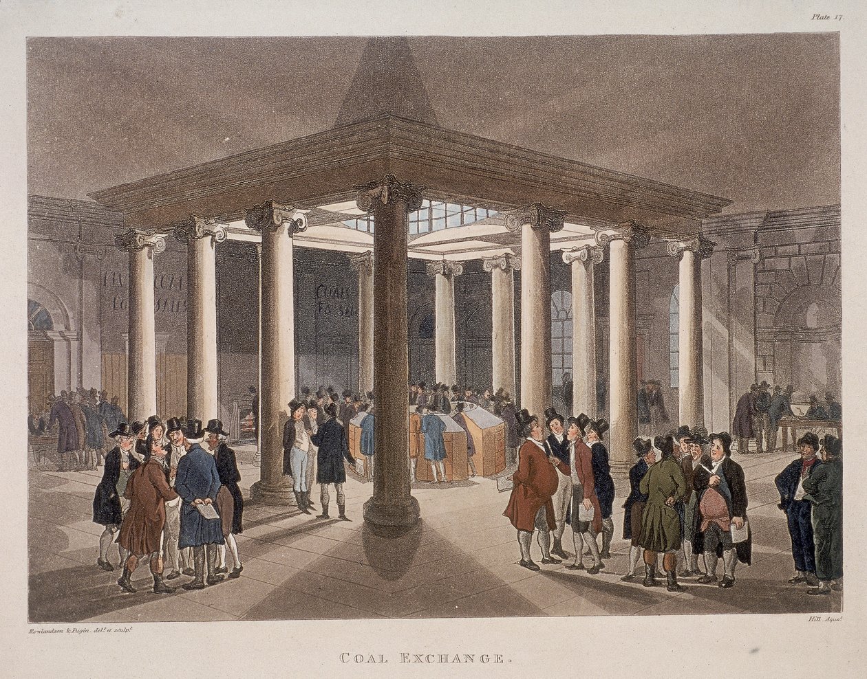 कोल एक्सचेंज, लंदन, 1808 द्वारा ऑगस्टस चार्ल्स पुगिन, थॉमस रोलैंडसन