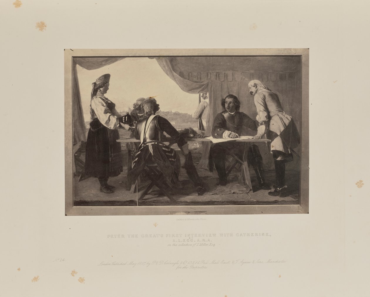 कैथरीन के साथ पीटर द ग्रेट का पहला साक्षात्कार पीटर द ग्रेट ने कैथरीन को ..., 1858 के लिए देखा। द्वारा ऑगस्टस लियोपोल्ड एग