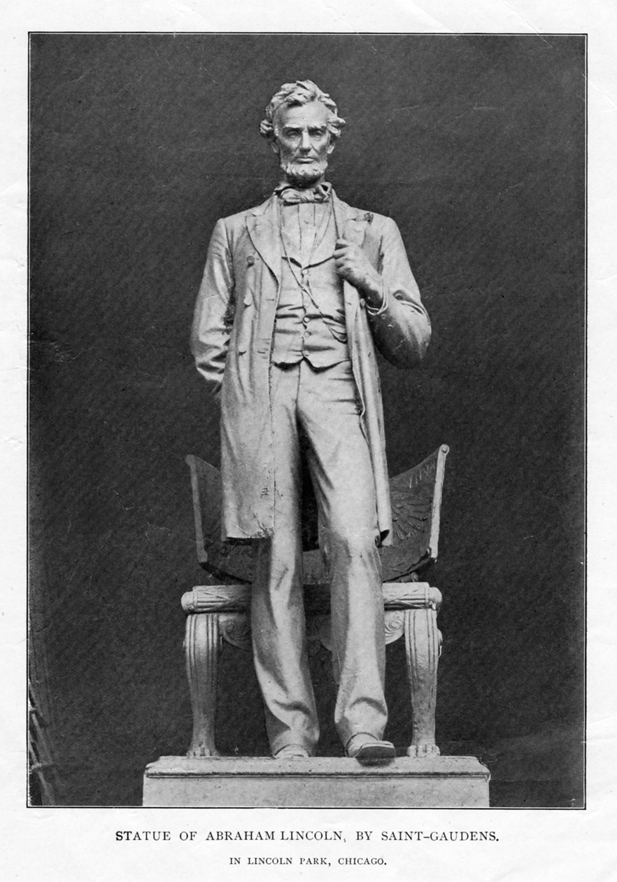 अब्राहम लिंकन की प्रतिमा, लिंकन पार्क, शिकागो, 1887 द्वारा ऑगस्टस सेंट गौडेंस