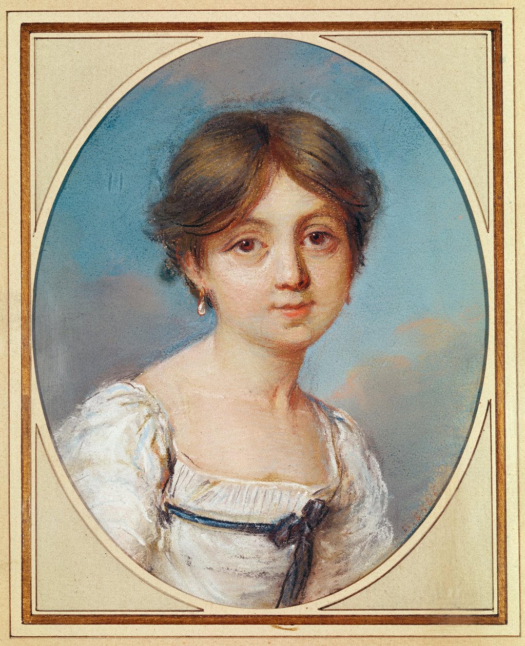 एक बच्चे के रूप में Amandine Aurore Lucile Dupin (1804-76), c.1809 (कागज पर पेस्टल) द्वारा औरोर डुपिन डी फ्रैंसिल