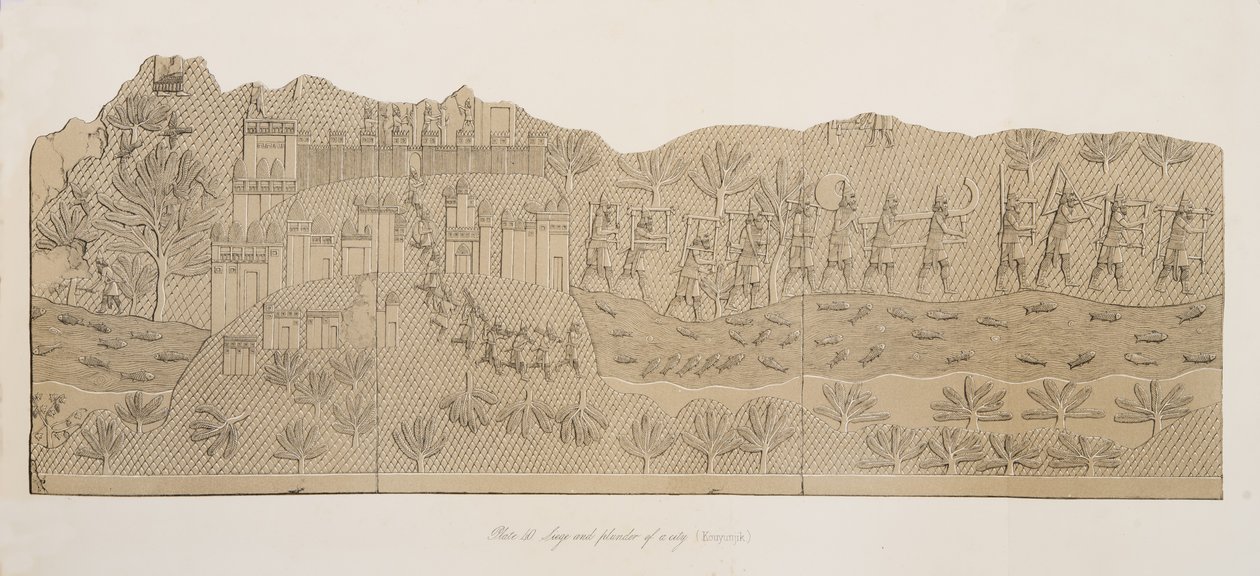 नीनवे के स्मारकों, पब से एक शहर (कौयुनजिक) की घेराबंदी और लूट। 1849 द्वारा ऑस्टेन हेनरी लेयर्ड