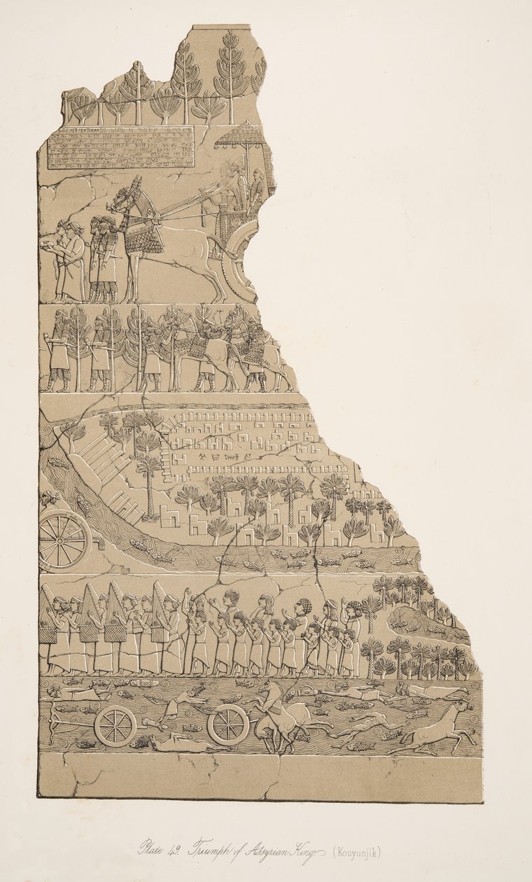नाइनवेह के स्मारकों से असीरियन किंग्स (कौयुनजिक) की विजय 1849 द्वारा ऑस्टेन हेनरी लेयर्ड