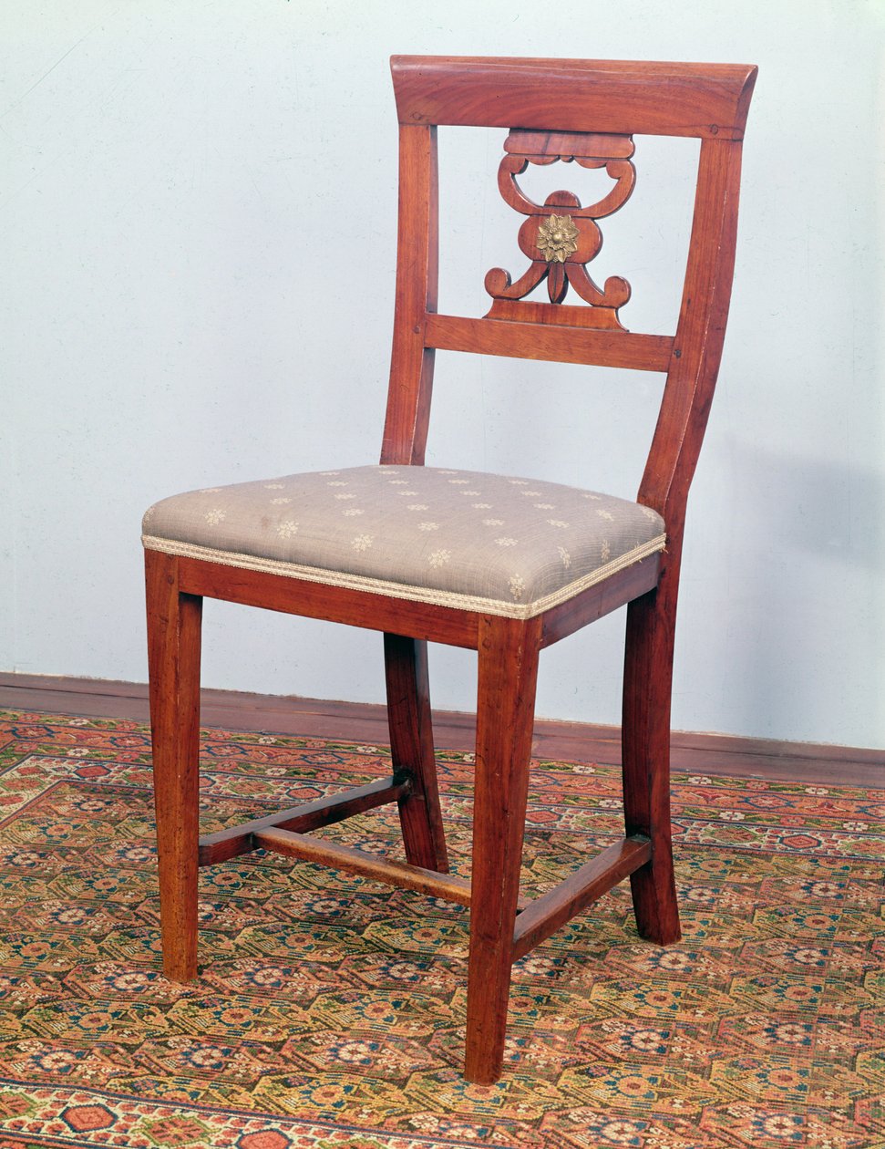 कुर्सी, Biedermeier शैली, c.1820 (पीतल mounts के साथ फलवुड) द्वारा ऑस्ट्रियाई स्कूल