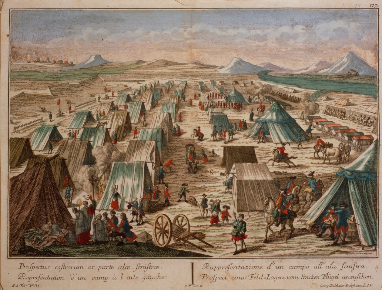 सैन्य शिविर, c.1780 द्वारा ऑस्ट्रियाई स्कूल