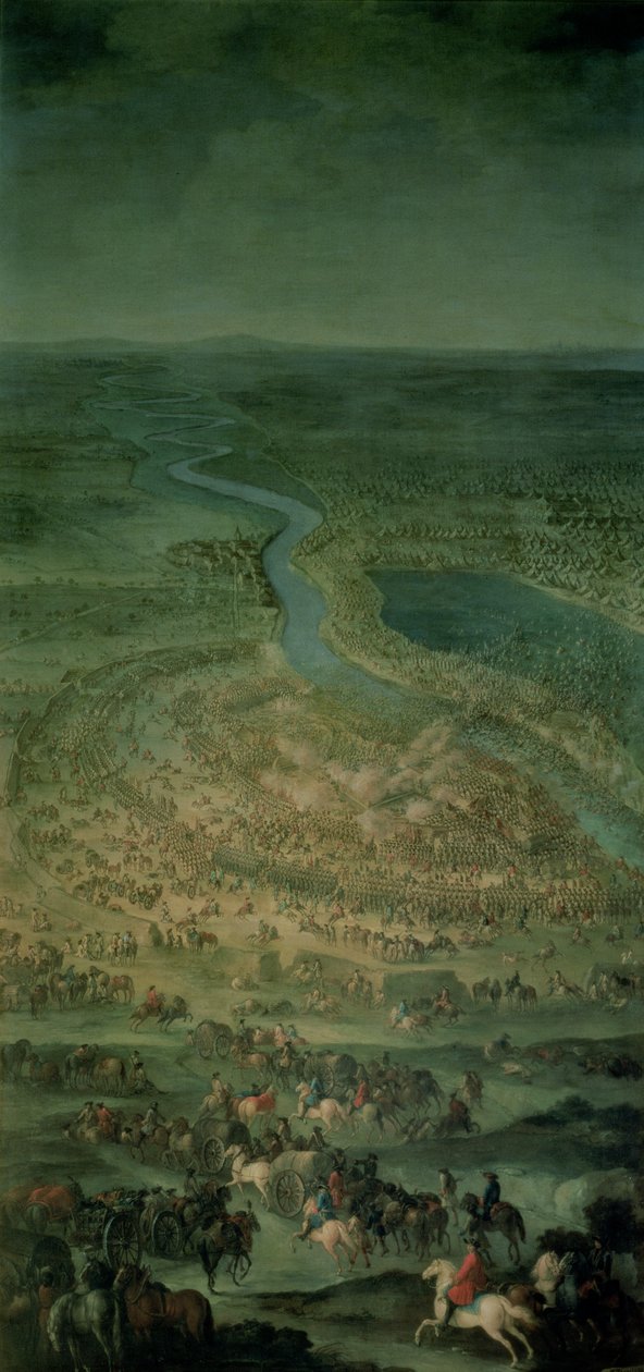 सेन्टा की लड़ाई, 11 सितंबर, 1697 को जिस पर सावोय (1663-1736) के यूजीन के तहत ऑस्ट्रिया के साम्राज्य के शाही सैनिकों ने तुर्की सेना को हराया द्वारा ऑस्ट्रियाई स्कूल