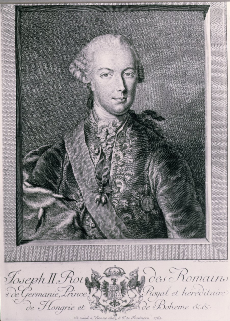 जोसेफ II का पोर्ट्रेट (1741-90) जर्मनी का राजा और पवित्र रोमन सम्राट, 1763 द्वारा ऑस्ट्रियाई स्कूल
