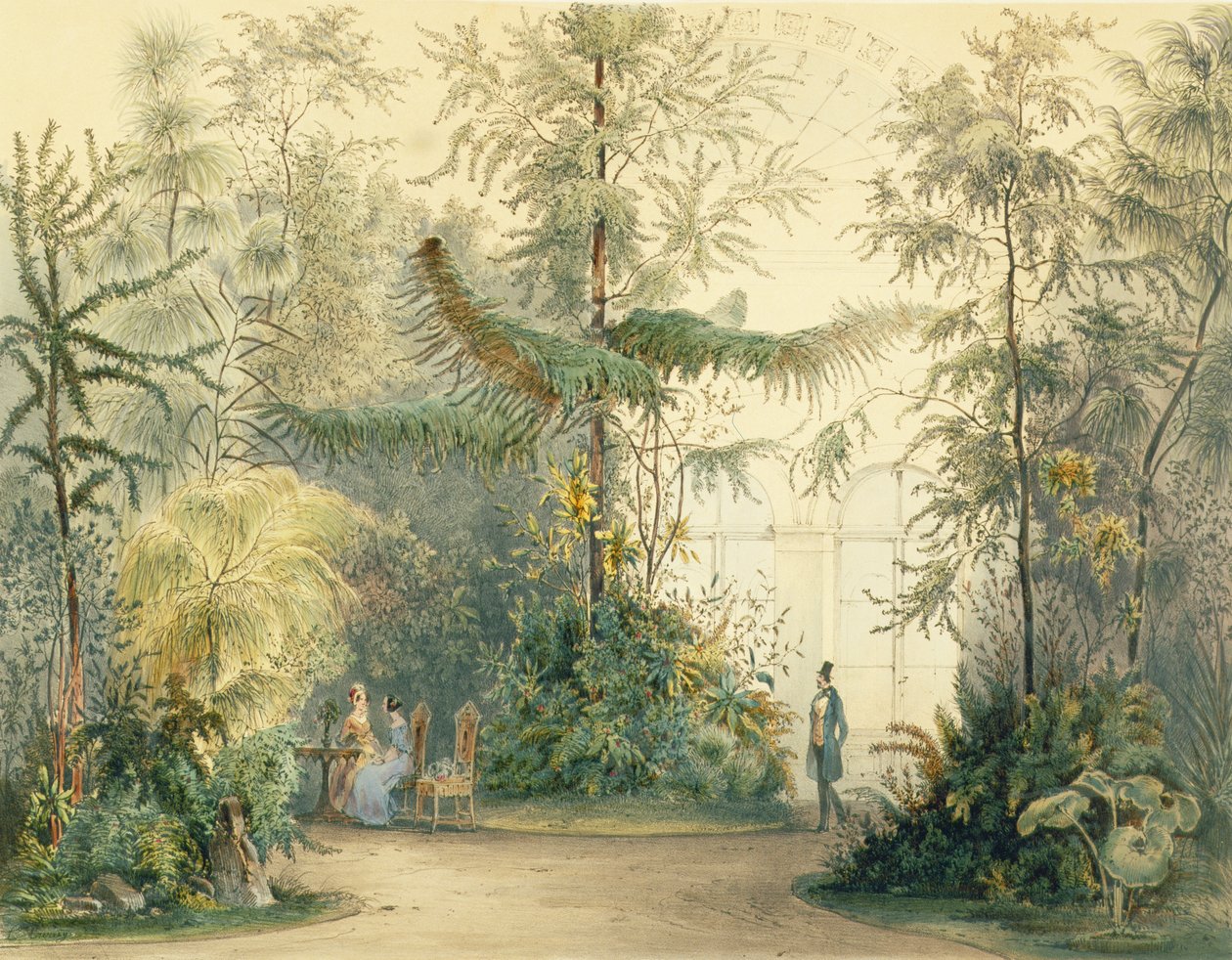 हॉफबर्ग पैलेस का शीतकालीन उद्यान, वियना, 1852 (170851, 171910 भी देखें) द्वारा ऑस्ट्रियाई स्कूल