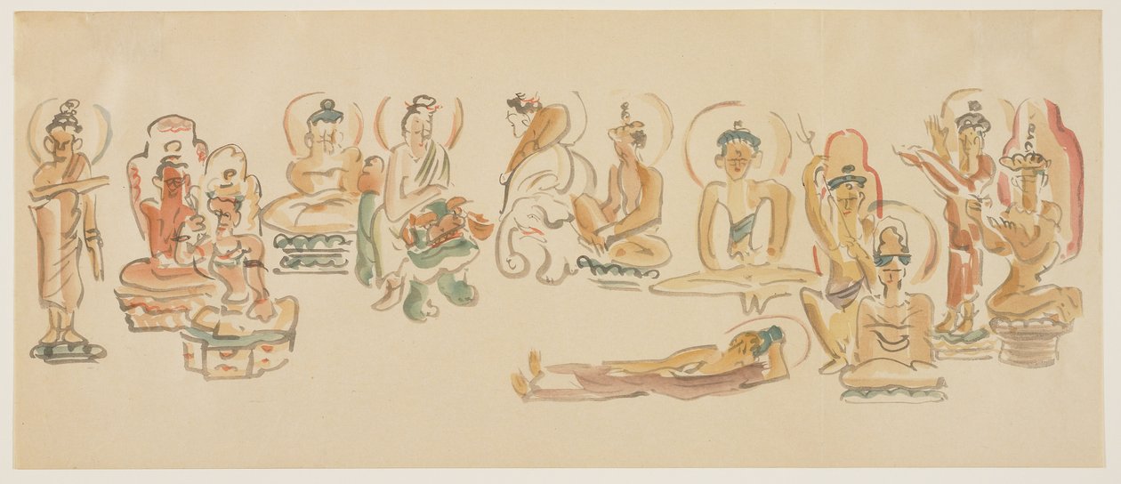 (असाकुसा कन्नन मंदिर कैरिकेचर बी), सी। 1900 द्वारा अवशिमा कंगस्तु
