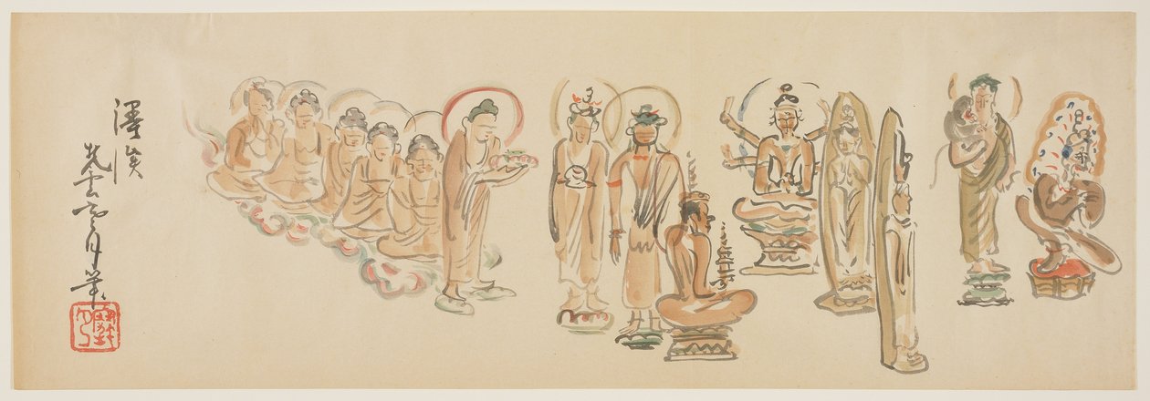 (असाकुसा कन्नन मंदिर कैरिकेचर डी), सी। 1900 द्वारा अवशिमा कंगस्तु