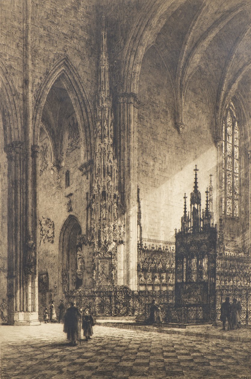 उल्म कैथेड्रल, c.1902 (नक़्क़ाशी) द्वारा एक्सल हाइग