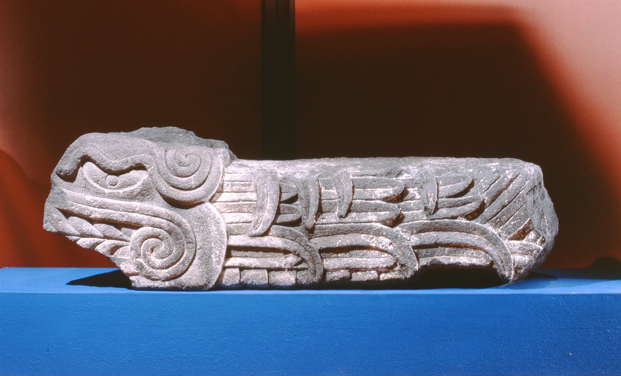 क्वेटज़ालकोट फेदरेड सर्पेंट, लेट पोस्ट क्लासिक पीरियड (1300-1521) द्वारा एज़्टेक