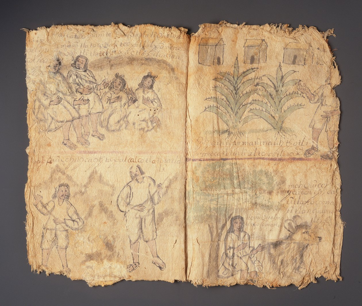 Techialoyan Codex, Coyotepec Coyonazco, मैक्सिको (कागज पर वर्णक और स्याही) द्वारा एज़्टेक