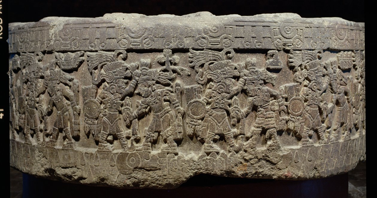 टिज़ोक का पत्थर (c.1481-86) या टेम्पलाकल, 1325-1521 द्वारा एज़्टेक