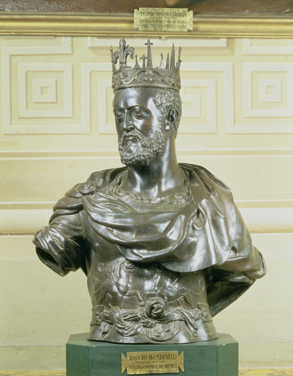 कोस्टिमो आई डे मेडिसी का पोर्ट्रेट बस्ट (1519-74) c.1557 (कांस्य) द्वारा बेसीसियो बांदिनेली