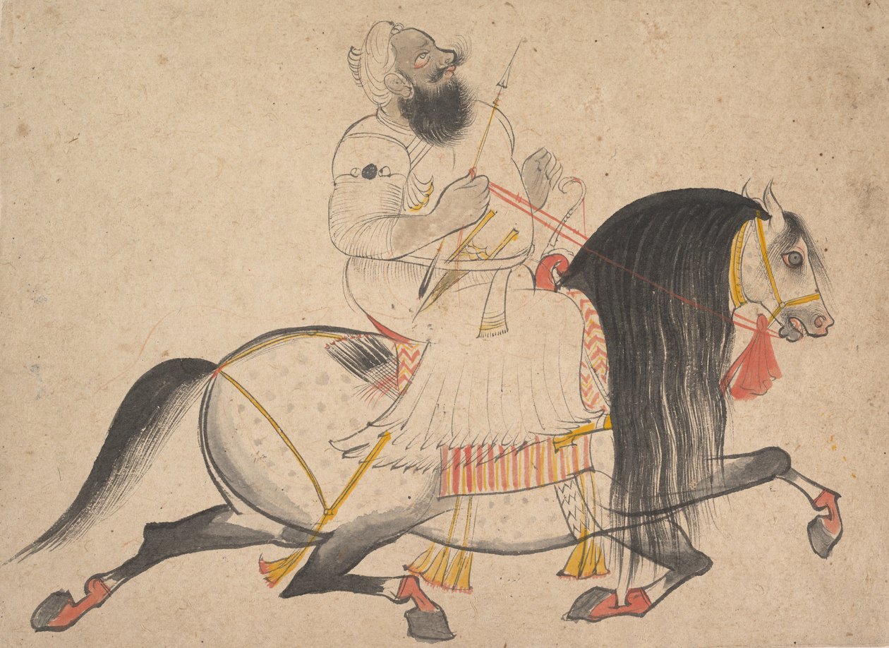 एक नोबल का इक्वेस्ट्रियन पोर्ट्रेट, सीए। 1775. द्वारा बख्ता