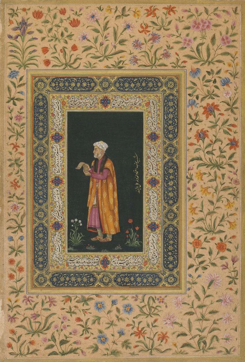 इतिमाद अल-दावला, मुगल वंश (अपारदर्शी जल रंग और कागज पर सोना) का चित्र द्वारा बालचंद (अटर।)