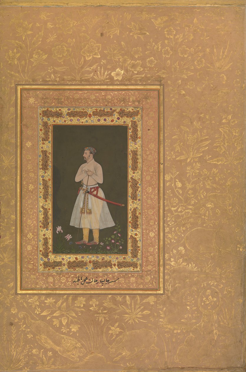 जहांगीर बेग का चित्र, जंसीपार खान, शाहजहाँ एल्बम से फोलियो, सीए। 1627 द्वारा Balchand