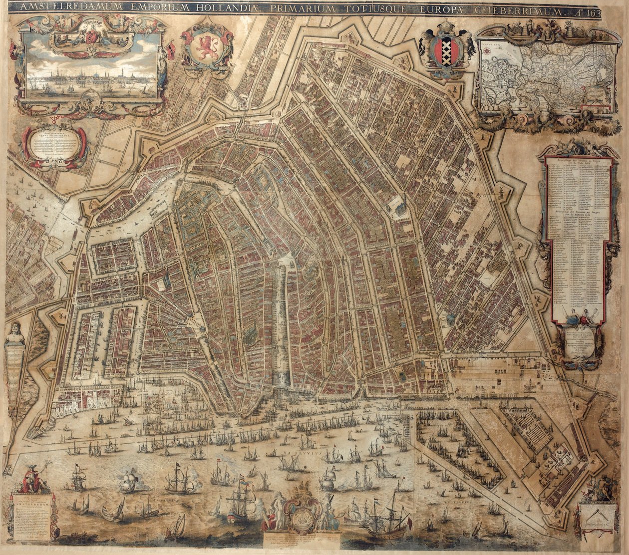 एम्स्टर्डम का नक्शा द्वारा बल्थासार फ्लोरिसज। van Berckenrode