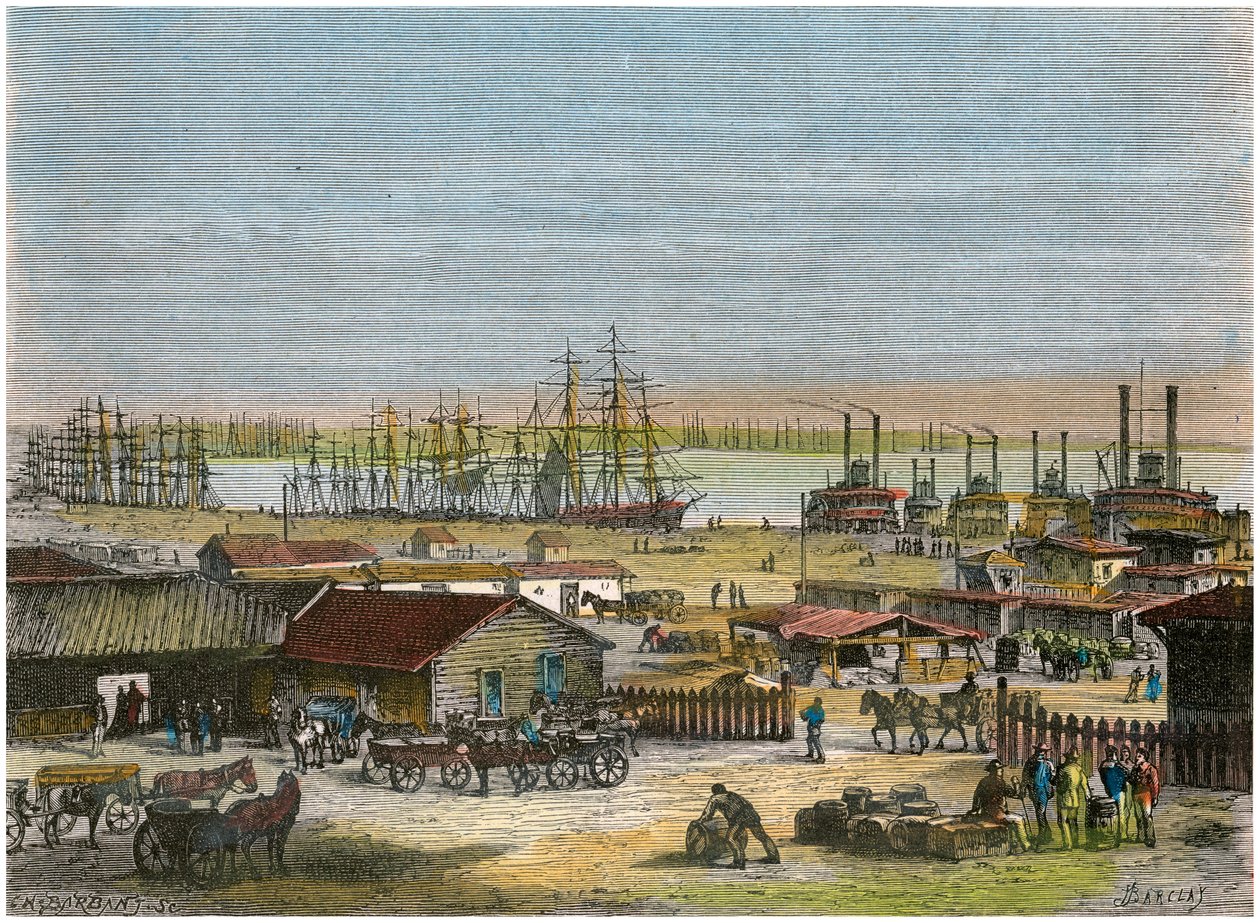मिसिसिपी नदी, न्यू ऑरलियन्स, लुइसियाना, यूएसए, c1880 द्वारा बरबं