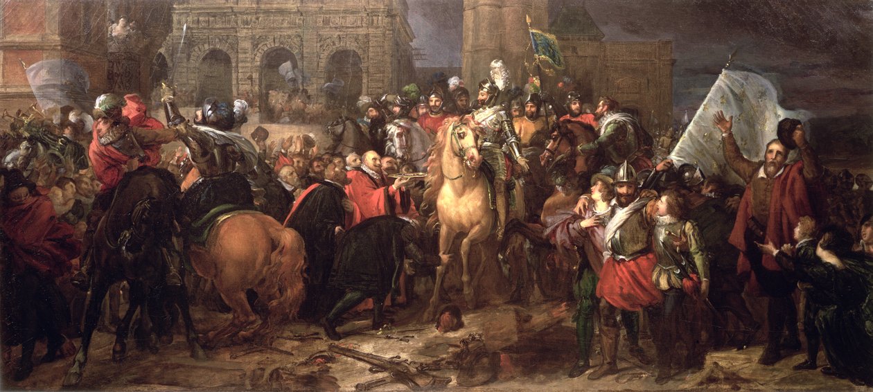 हेनरी IV का पेरिस में प्रवेश, 22 मार्च 1594 (1817 में चित्रित) द्वारा बैरन फ्रांस्वा पास्कल साइमन जेरार्ड