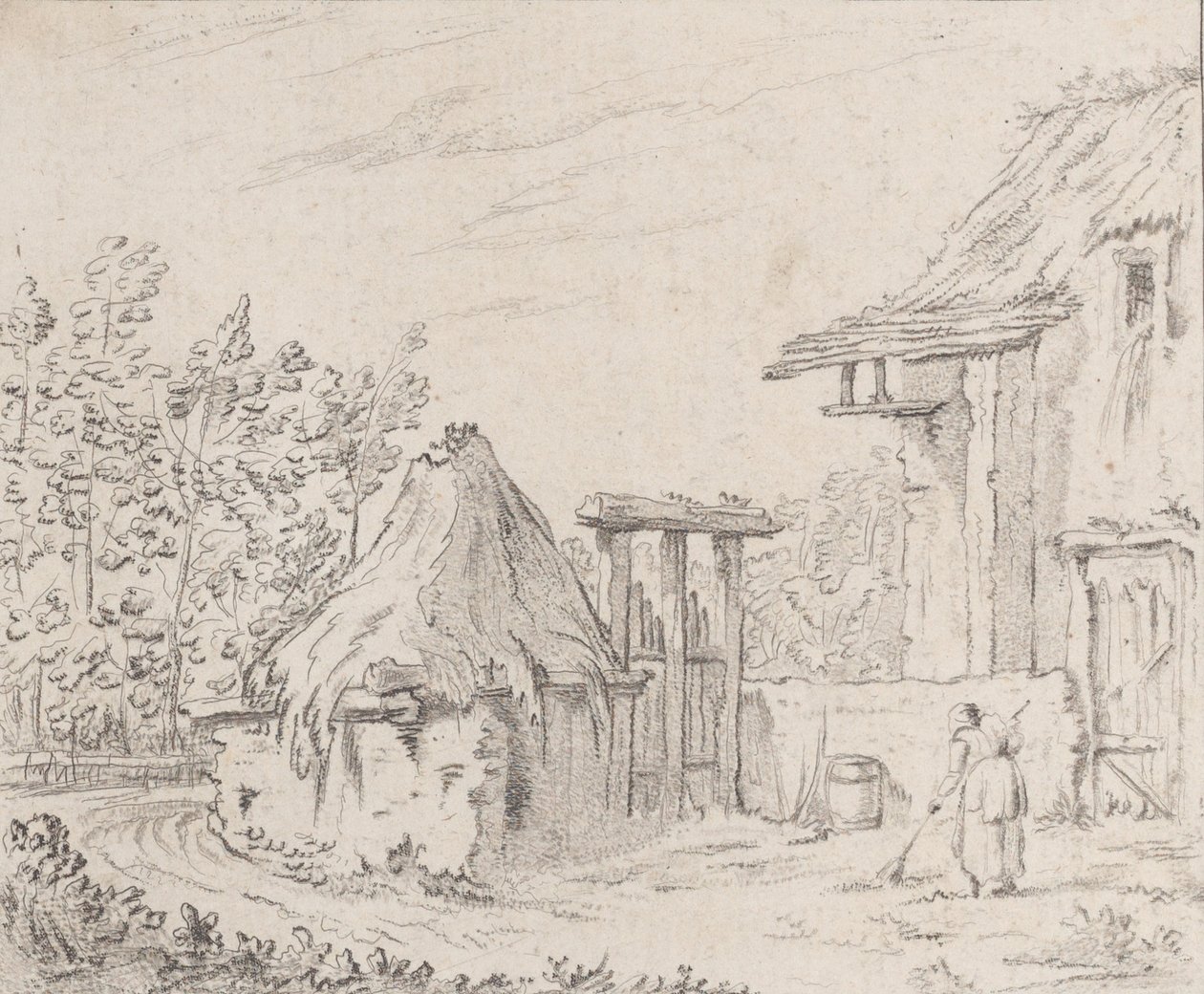 फार्मयार्ड, 1758। द्वारा बार्थेलेमी ऑगस्टिन ब्लोंडेल डी'ज़िनकोर्ट