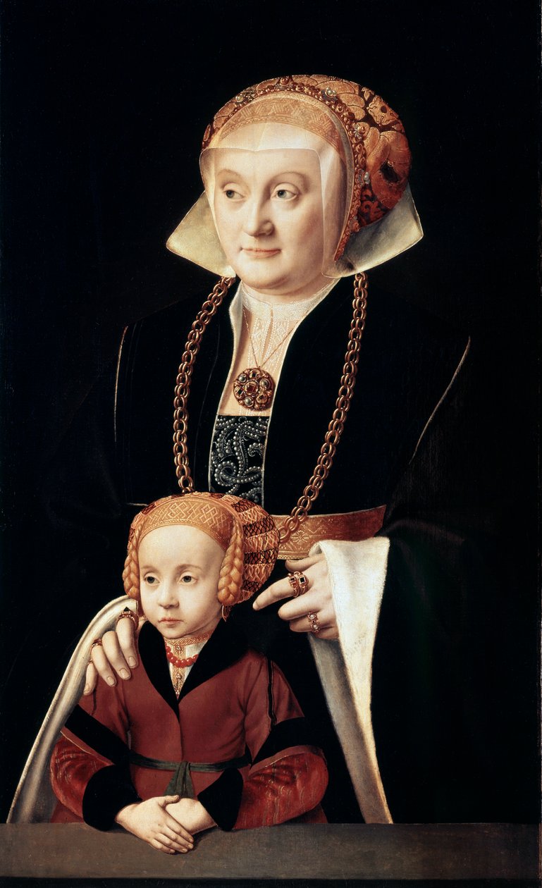 बेटी के साथ एक महिला का चित्र, c1530s-c1540s। द्वारा बार्थोलोमियस ब्रुइन द एल्डर
