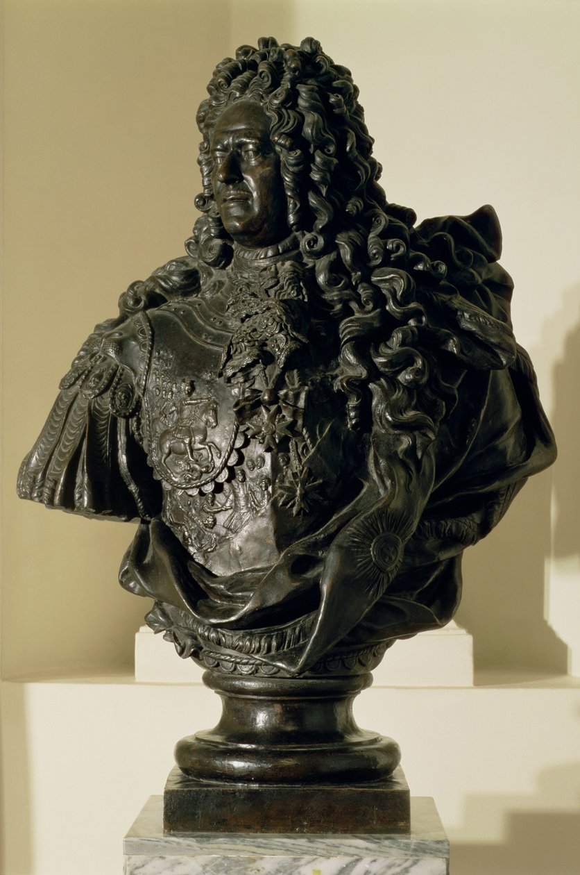 पोर्टो बस्ट ऑफ दांटिया डेनिलोविच मेन्शिकोव (1673-1729) 1716-7 (कांस्य) द्वारा बार्टोलोमो कार्लो, conte Rastrelli
