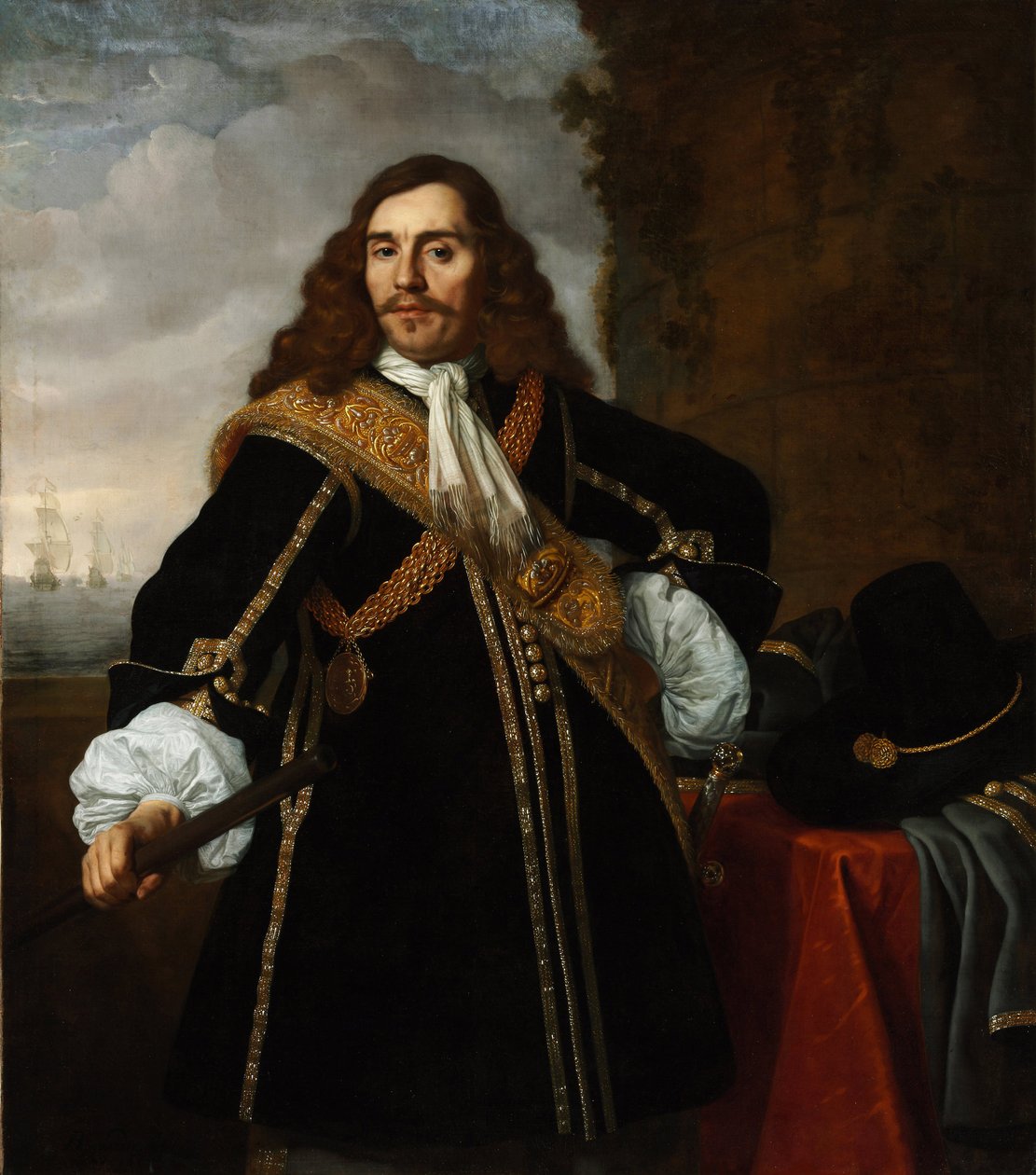 कैप्टन गिदोन डी वाइल्ड्ट (1624-1665) का पोर्ट्रेट - बार्थोलोमस वैन डेर हेल्स्ट (1613-1670) द्वारा पेंटिंग, कैनवास पर तेल (135.8x119 सेमी) द्वारा बार्टोलोमस वैन डेर हेलस्ट