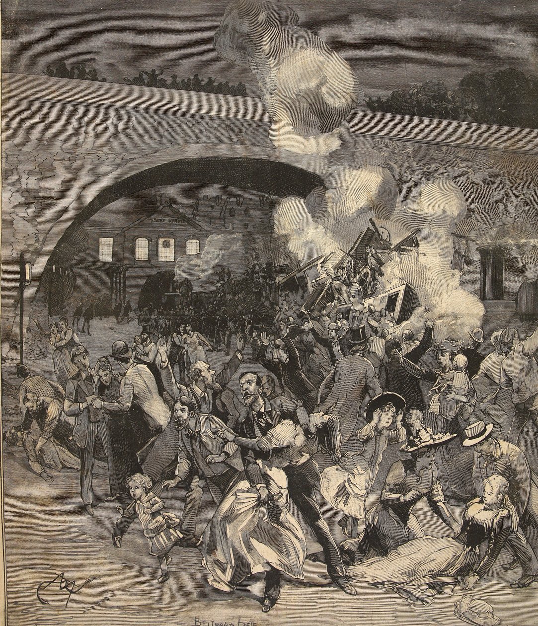 2 अगस्त 1891 को &39;ले पेटिट पेरिसियन&39; से संत-मंडे टक्कर ट्रेन द्वारा बेल्ट्रैंड और क्लेयर गयोट, ई। डेटे