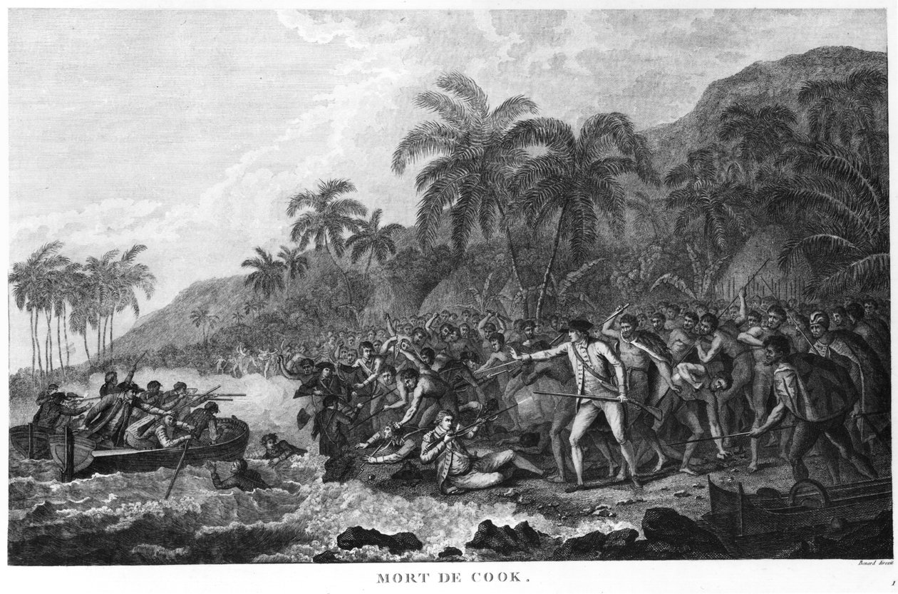 द डेथ ऑफ कैप्टन जेम्स कुक (1728-79) 14 फरवरी 1779 द्वारा रॉबर्ट बेनार्ड