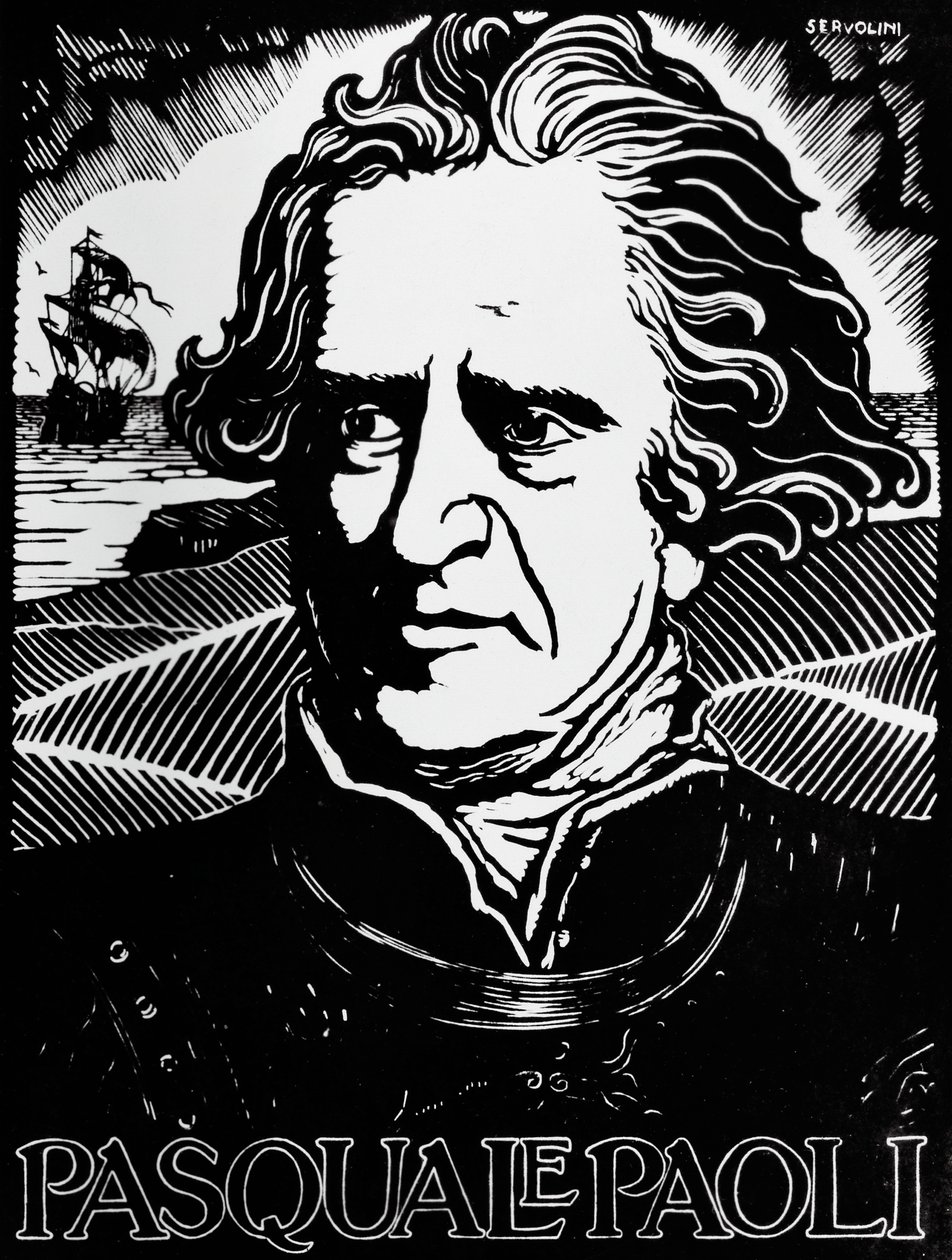 Pasquale Paoli, कोर्सीकन राजनेता, सामान्य और देशभक्त (लकड़ी काटने वाला) का पोर्ट्रेट द्वारा बेनेटेटो सर्वोलिनी