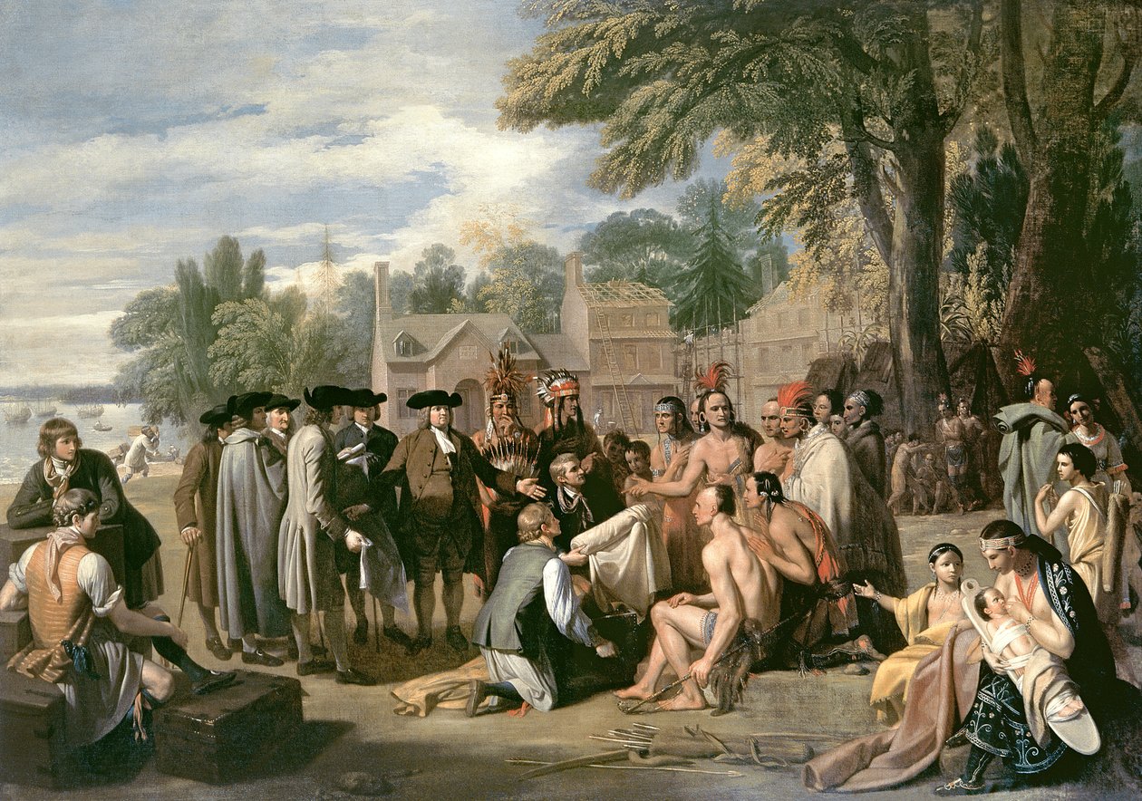 नवंबर 1683, 1771-72 में भारतीयों के साथ विलियम पेन की संधि द्वारा बेंजामिन पश्चिम