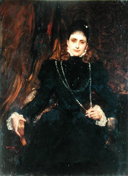 Mme MS Derviz का पोर्ट्रेट, c.1899 (कैनवास पर तेल) द्वारा बेंजामिन कॉन्स्टेंट