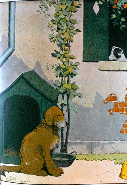 डॉग, 'ले बफ़ोन डी बेंजामिन रैबियर' का चित्रण, जॉर्जेस डी बफ़ोन (1707-88) के 'हिस्टोइरे नेचरल' से अनुकूलित (रंग उत्कीर्णन) द्वारा बेंजामिन (बाद) राबियर