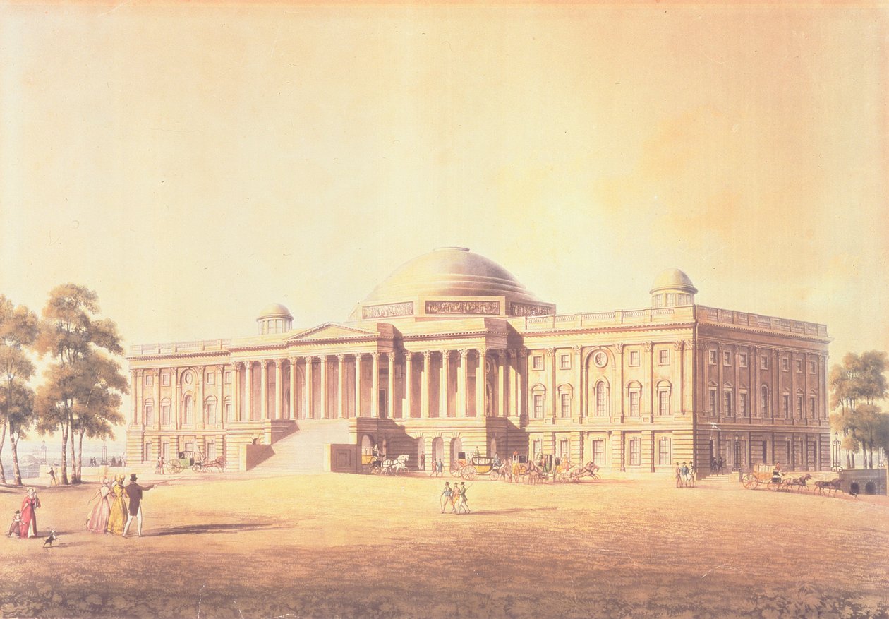 संयुक्त राज्य अमेरिका के कैपिटल, थॉमस सदरलैंड द्वारा उत्कीर्ण, 1825 (एक्वाटिंट) द्वारा बेंजामिन हेनरी लैट्रोब