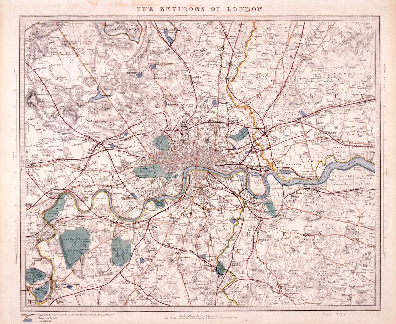 लंदन का नक्शा, c1860 द्वारा बेंजामिन रीस डेविस