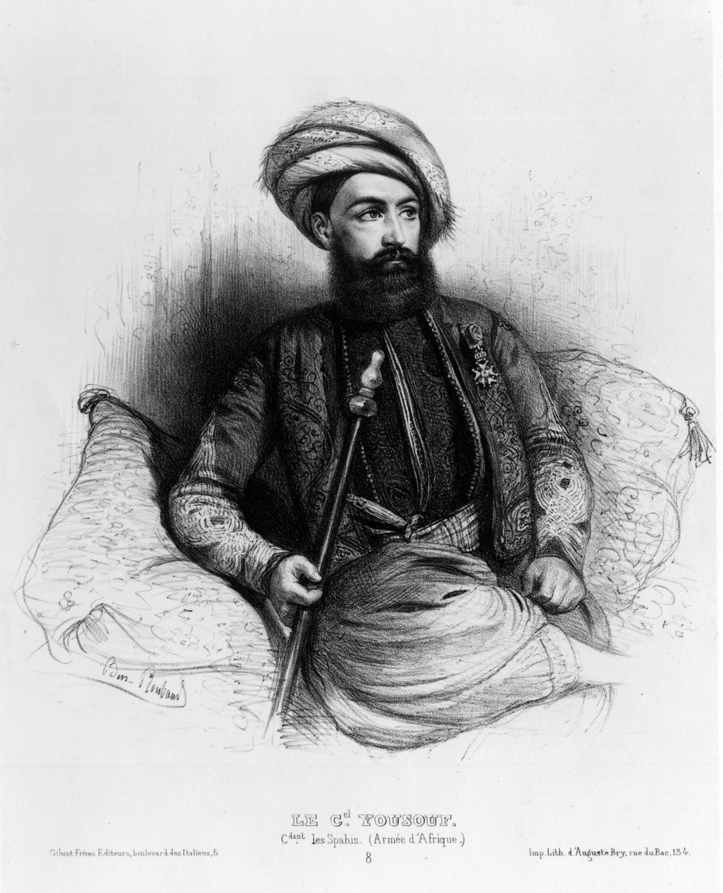 Giuseppe Vantini (या Vaniti), जिसे युसुफ या यूसुफ (1809-1866) के नाम से जाना जाता है, स्पाइस (अफ्रीकी सेना) के कमांडर (ड्राइंग) द्वारा बेंजामिन रौबौद