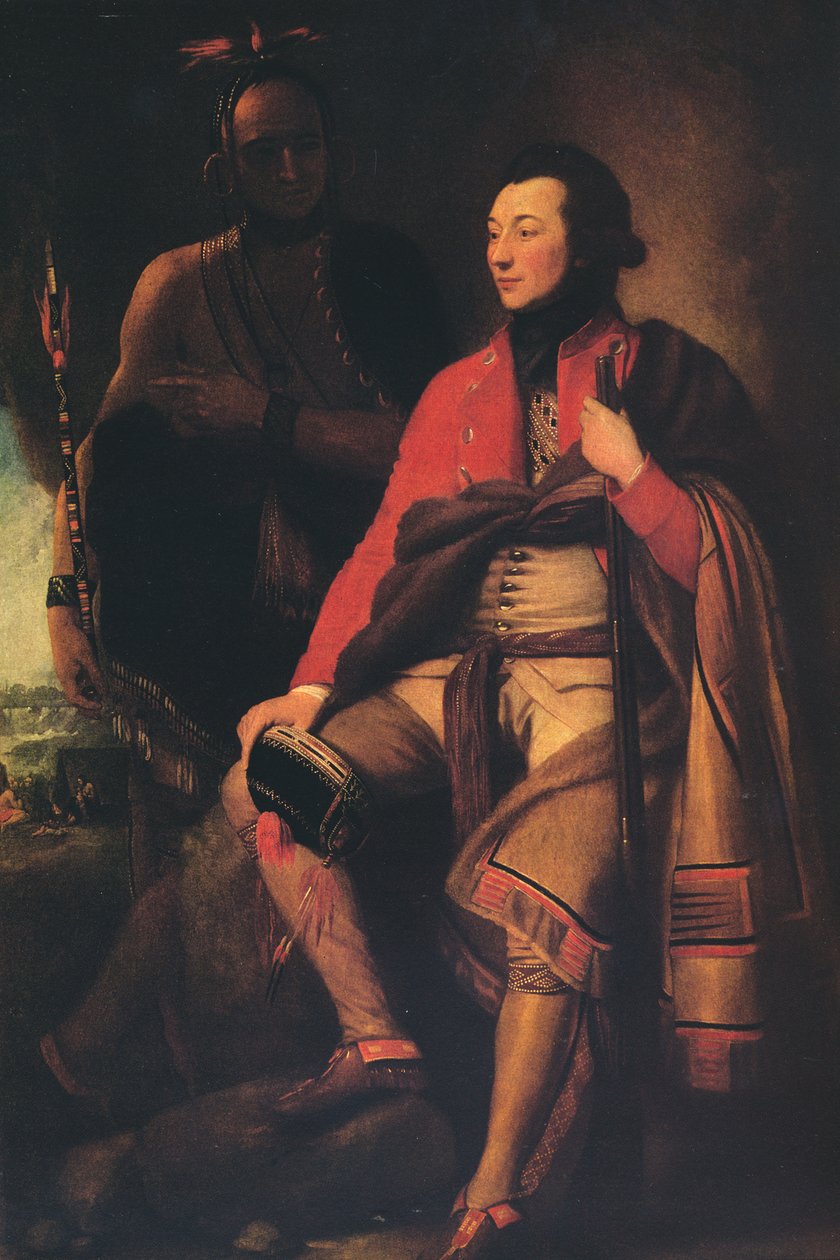 कर्नल गाइ जॉनसन और करौन्घ्योन्टी कप्तान डेविड हिल, 1776 द्वारा बेंजामिन पश्चिम
