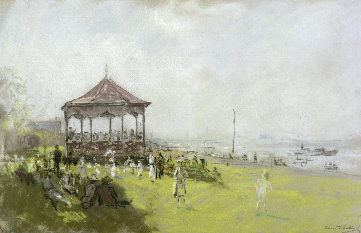 एक बैंडस्टैंड, 1922 के पास आंकड़े (कागज पर पेस्टल und चॉक) द्वारा बर्नार्ड सिकर्ट