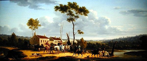 ट्रैवेलर्स ऑन हॉर्सबैक इन अ लैंडस्केप (कैनवास पर तेल) द्वारा बर्नार्ड एडोर्ड स्वेबैक