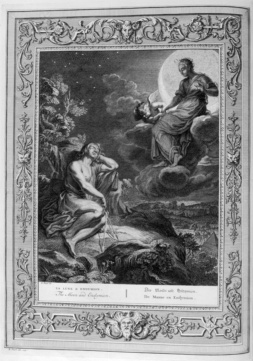 Endymion और चंद्रमा (उत्कीर्णन) द्वारा बर्नार्ड पिकार्ट