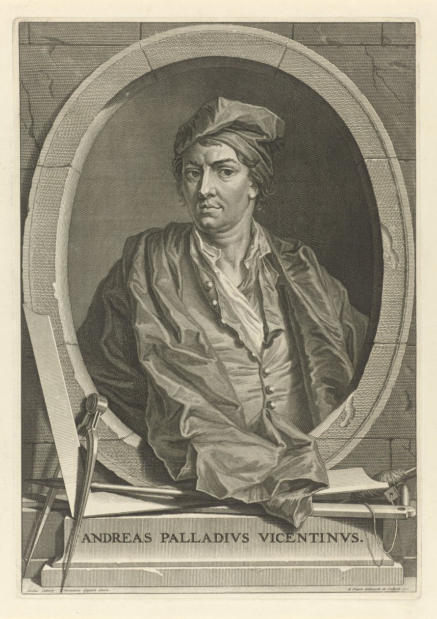 पाओलो वेरोनीज़, 1716 के बाद वास्तुकार एंड्रिया पल्लादियो 1508-1580 का पोर्ट्रेट। द्वारा बर्नार्ड पिकार्ट