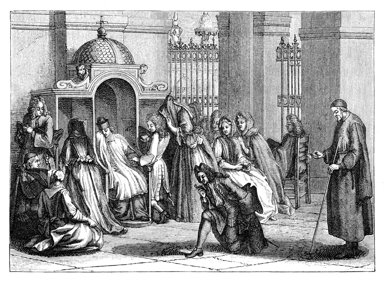 द कन्फेशन, 1885। द्वारा बर्नार्ड पिकार्ट