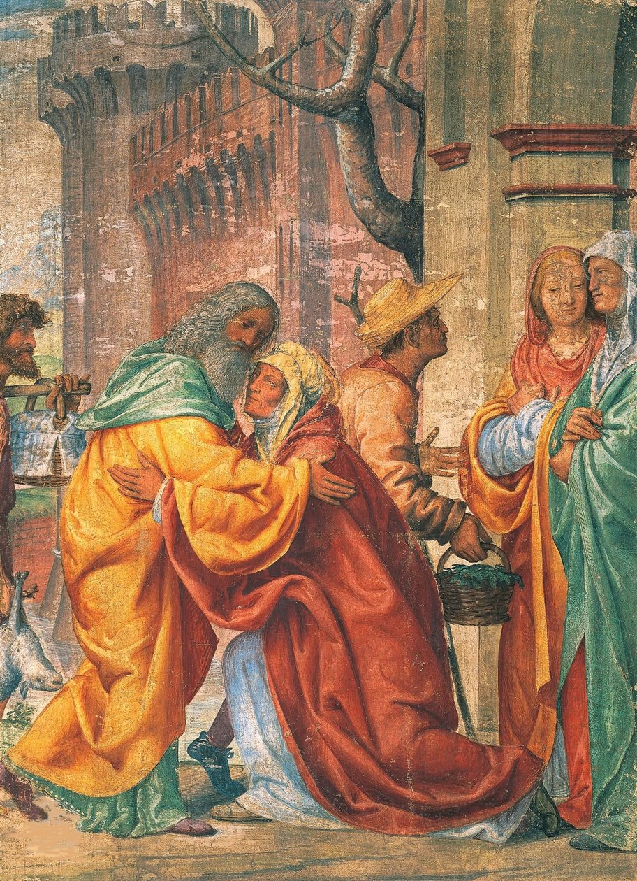 गोल्डन गेट पर संत जोआचिम और ऐनी की बैठक, सी। 1520. द्वारा बर्नार्डिनो लुइनी