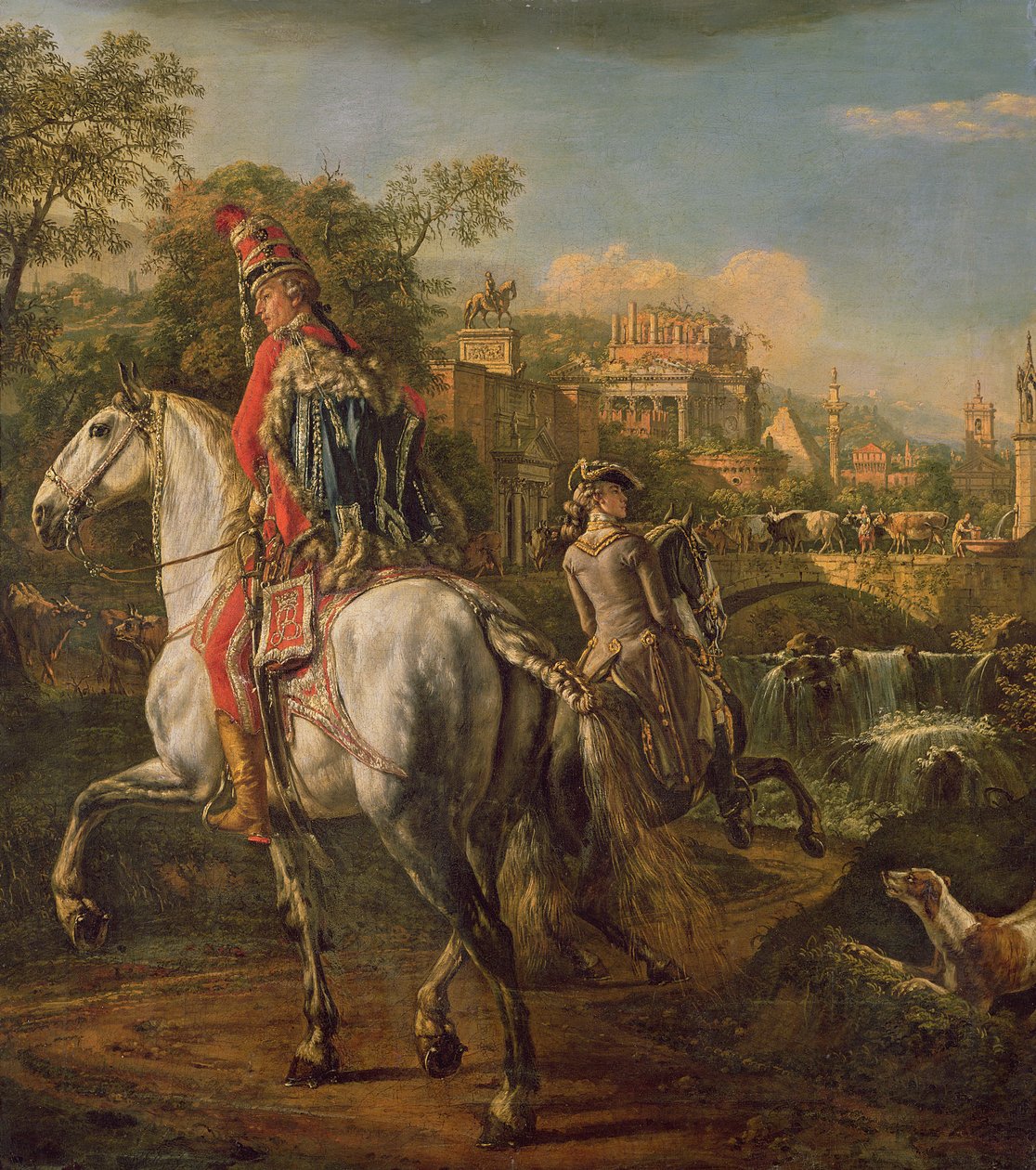 घोड़े की पीठ पर एक हसर, 1773 द्वारा बर्नार्डो बेलोट्टो (कैनेलेटो)