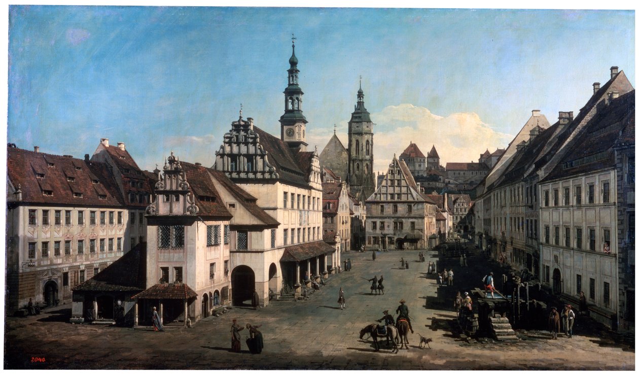 पिरना में मार्केट प्लेस, c1752-c1755 द्वारा बर्नार्डो बेलोट्टो (कैनेलेटो)
