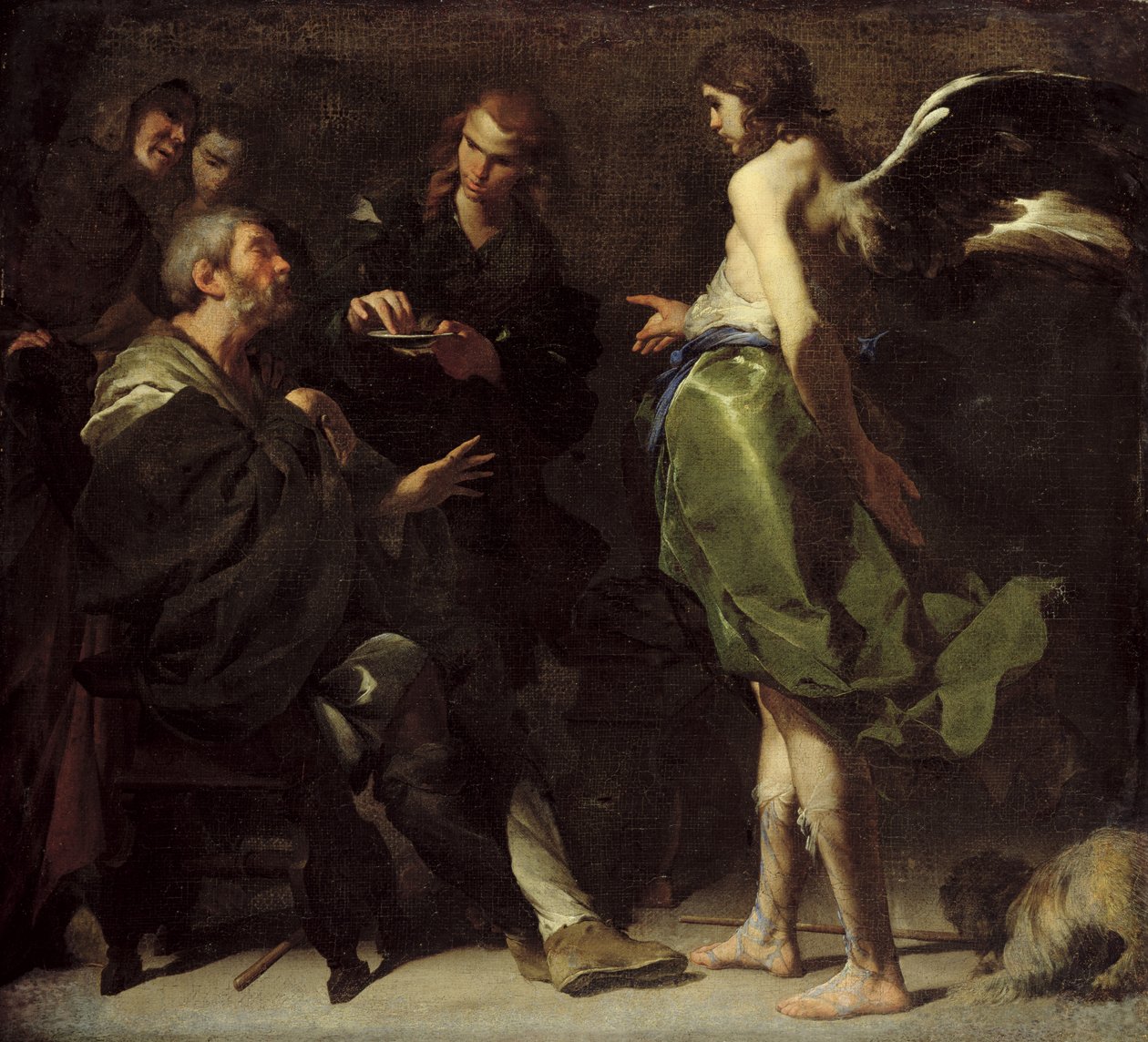यंग टोबियास ने अपने ब्लाइंड फादर को ठीक किया, c.1640s द्वारा बर्नार्डो कैवलिनो