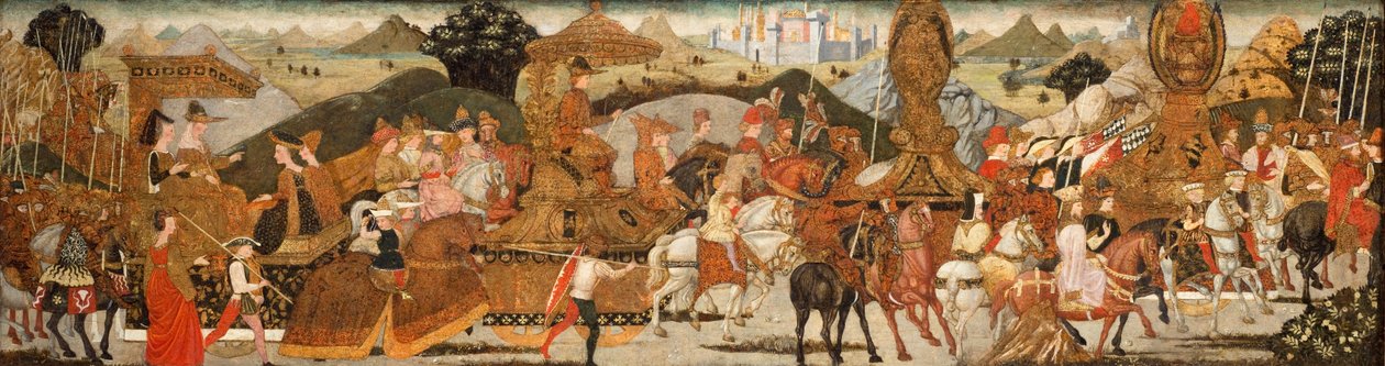 अलेक्जेंडर की विजय, c.1485 (पैनल पर टेम्पेरा और गिल्डिंग) द्वारा बर्नार्डो रोसेली