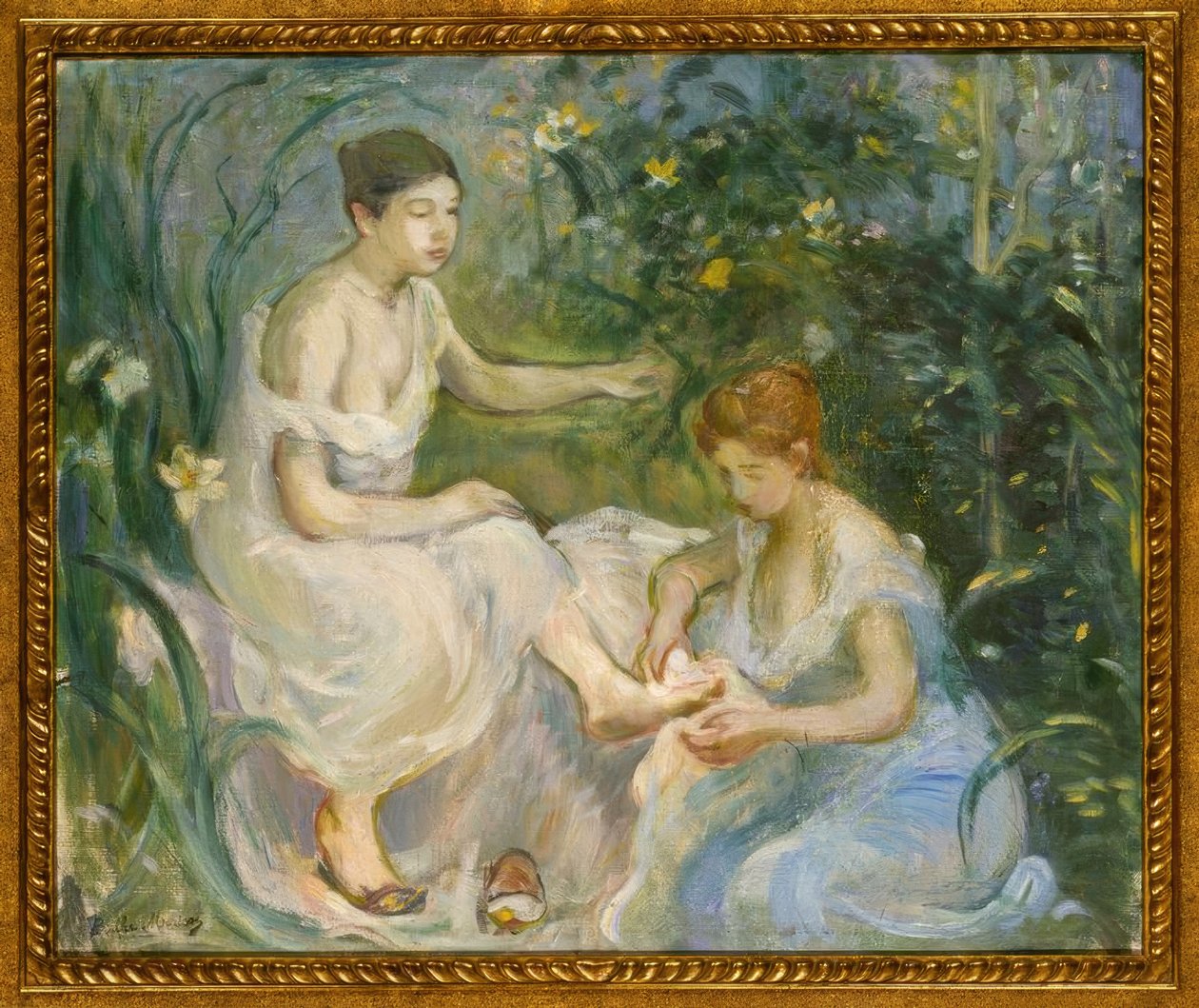 B.Morisot, द बाथ - पेंटिंग, 1894 द्वारा बर्थे मोरिसोट